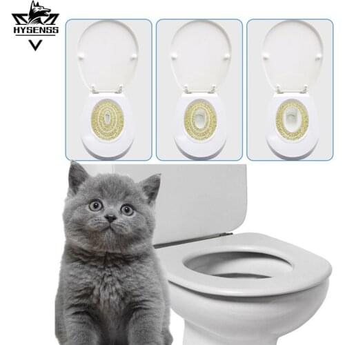 Plastic Cat Toilet Training Kit Litter Box Puppy Cat Litter Mat Cat Toilet Trainer Toilet Pet Cleaning Cat Training Product
