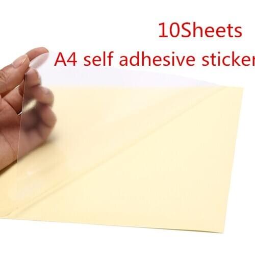 10Sheets 21 X 29.7cm A4 Clear Transparent Self Adhesive Vinyl Film Label Sticker For Laser Printer