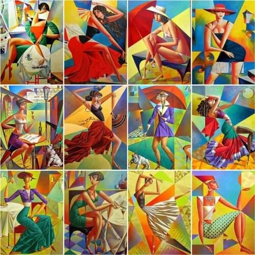 AZQSD DIY Unframe Coloring By Numbers Cartoon Portrait Drawing On Canvas Unique Gift Oil Painting By Numbers Girl Decor For Home