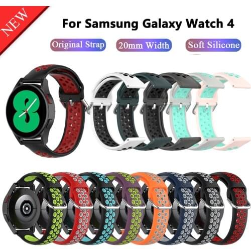 Silicone Sport Straps For Samsung Galaxy Watch 4 Classic 42 46mm Bracelet 20mm Watchbands Galaxy Watch4 40 44mm Bracelet Correa