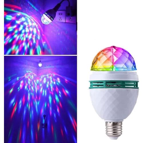 E27 RGB LED Disco Ball Party Lights DJ Disco Light LED Projector Strobe Lamp Colorful Auto Rotating Projector Disco Party