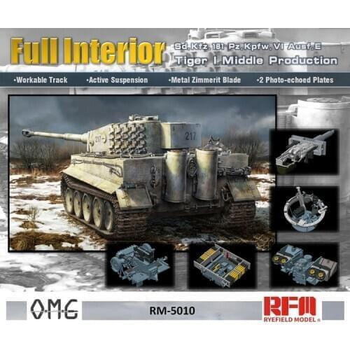 W/Fully Interior [Ryefield Model] RFM RM-5010 1:35 Tiger I Middle Production