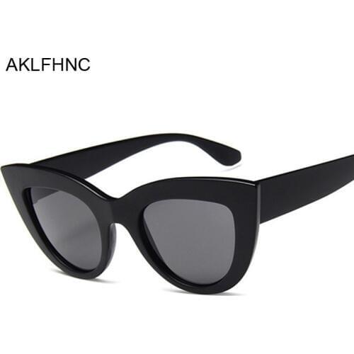 Fashion Cute Sexy Retro Black Cat Eye Sunglasses Women Men Vintage Brand Designer Cateye Sun Glasses For Female Ladies UV400