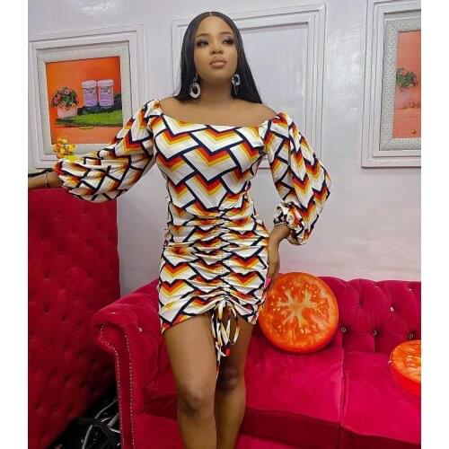 RMSFE 2021 Womens Long Sleeve One Neck Sexy Off Shoulder Plaid Print Slim Fashion Dress