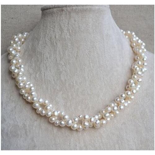 Favorite Pearl Jewelry 45cm 6-7mm White Color Natural Freshwater Pearl Necklace Handmade Wedding Birthday Fine Women Gift