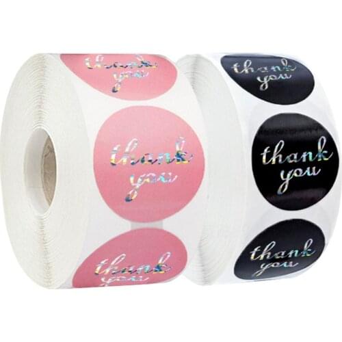 1inch Thank You Stickers Gift Package Seal Labels Big Size Handmade Stickers Scrapbooking Material For Wedding Shopping Decor