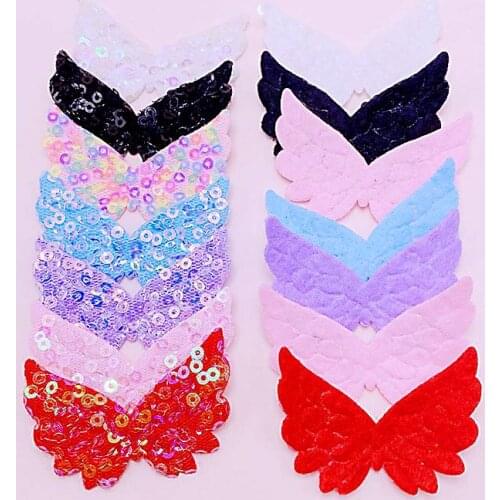 5cm*3.5cm Butterfly Cloth Resin 10pcs DIY Home Crafts Clothing Shoe and Hat Accessories HairAngel wings in seven colors