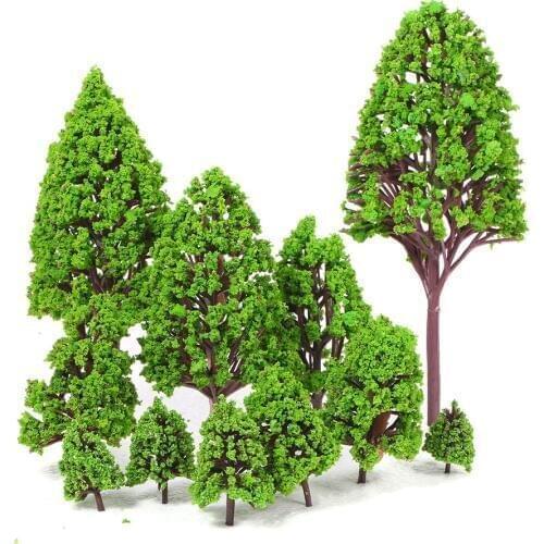 12PCS Plastic Model Trees Architectural Models for Railroad Layout Garden Landscape Scenery Style 2