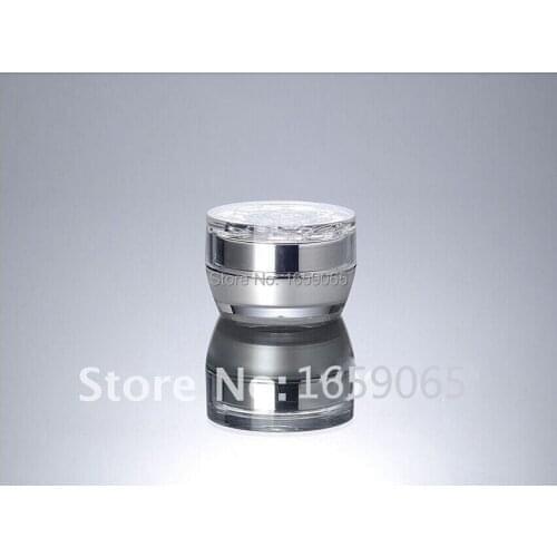 15g acrylic cream bottle cosmetic container cream jar with flower shape lid pearl white Cosmetic Empty Pot Travel Skin Care