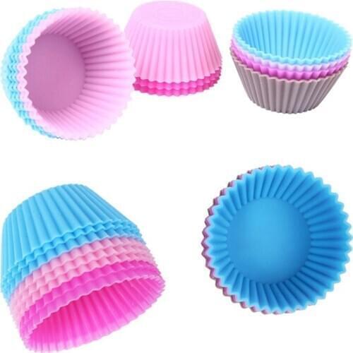 6pcs Silicone Cake Cupcake Cup Cake Tool Bakeware Baking Silicone Mold Cupcake and Muffin Cupcake Kitchen Dining Bar accessories
