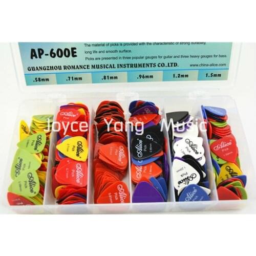 Lots of 600pcs Alice Smooth Nylon Acoustic Electric Guitar Picks Plectrums With Original Box Free Shipping Wholesales