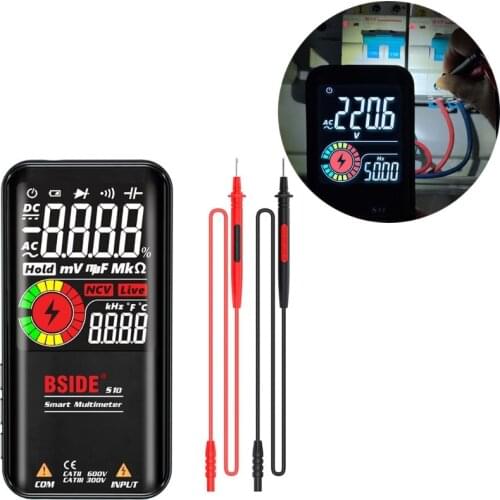 B-SIDE S10 / S11 Digital Smart Multimeter Color LCD Display 9999 Digital Voltage Capacitor Ohm Diode NCV Hz Tester DMM