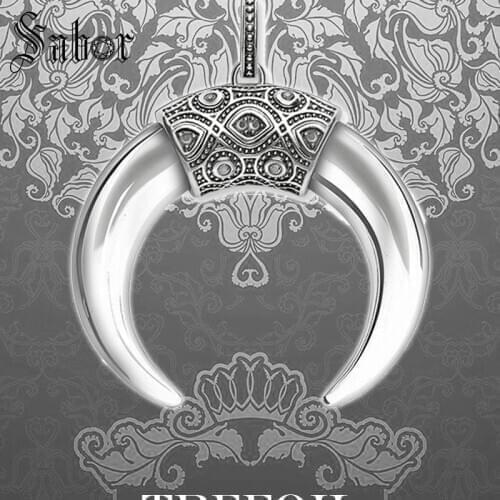 White Tigers Tooth Pendants Fashion Jewelry silver color Blackened Gift For Women Girls Fit Necklace 2020 Boho thomas