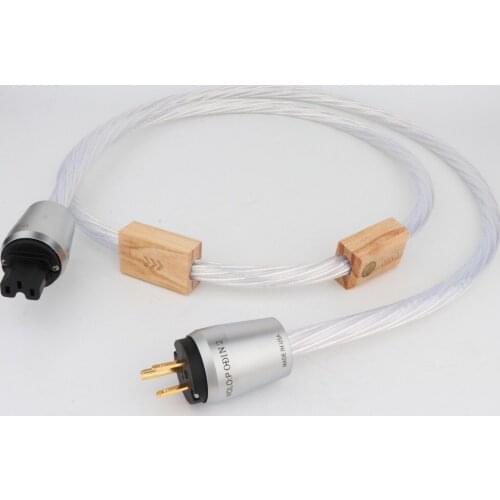 Free shipping Hifi Audio reference power cord with Gold plated EU version power plug connection without Box