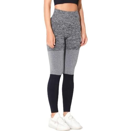 Yoga Pants Gym Sport Women Fitness Yoga Leggings High Waist Seamless Knit Tight Running Pants Three-colour Contrast Woman Pants