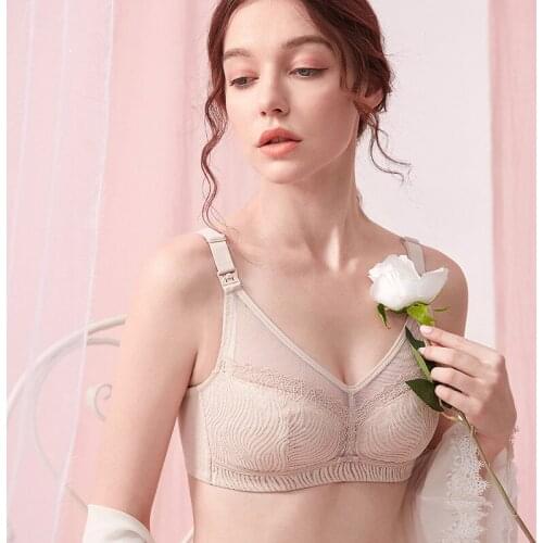 2020 New Style without Steel Ring Nursing Bras Pure Cotton Thin Breathable Comfort Popped Feeding Adjustment Underwear Anti-Sag