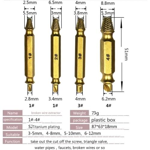 Speed Out Core Drill bit Damaged Screw Extractor Remover Drill For Removing Any stripped screw different models to choose from