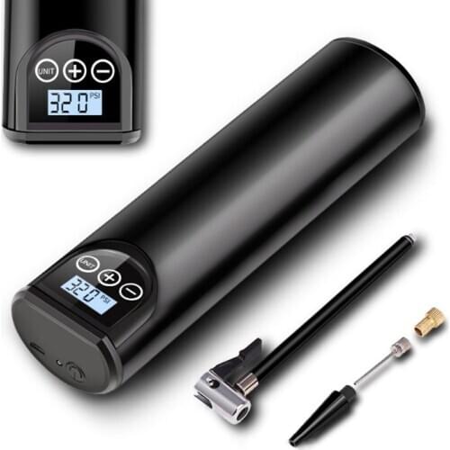 Multipurpose Portable Electric Inflator USB Rechargeable LCD Display Tire Air Pump LED Light Air Compressor for Bike Car