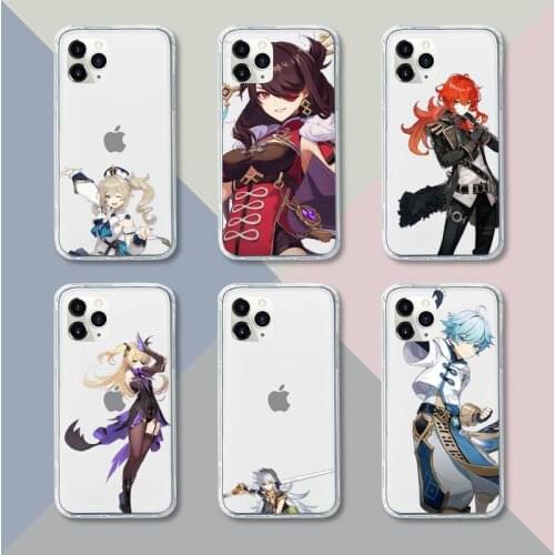 Genshin impact Fashion design Phone Case Transparent For iPhone 12 11 pro mini XS XR X max 5 6 s 7 8 plus Soft TPU Clear