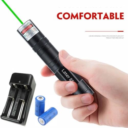 High-power green laser pointer 850 laser sight, high-quality ultra-long radiation burning laser and 16340 battery charger