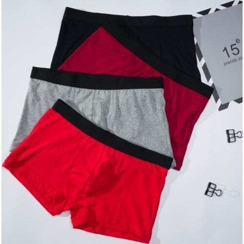 Male Panties Cotton Mens Underwear Boxers Breathable Solid Color Underpants L-3XL Comfortable Skin-Friendly Men Boxer