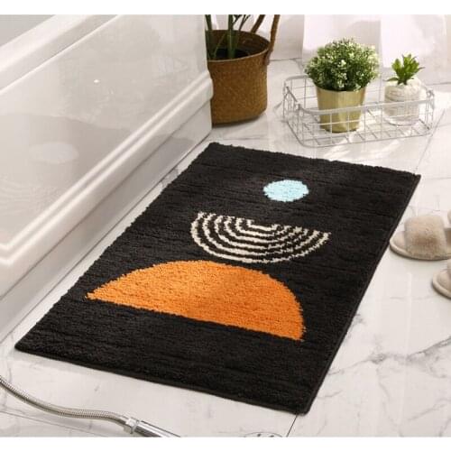 Nordic Simple Style Living Room Bedroom Doormat Home Decor Soft Flocking Floor Mat Kitchen Water Absorbent Non-Slip Bath Carpet