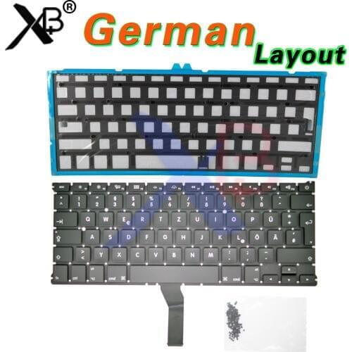 German Deutsch QWERTZ Tastatur Keyboard/Backlight Backlit+screws For MacBook Air 13.3" A1369 A1466 2010-2017 Years
