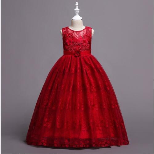 2020 New Prom Party Princess Flower Girl Dress Wedding Long Formal Children Birthday Dresses For Girls Kids 14 Yrs Brand Clothes