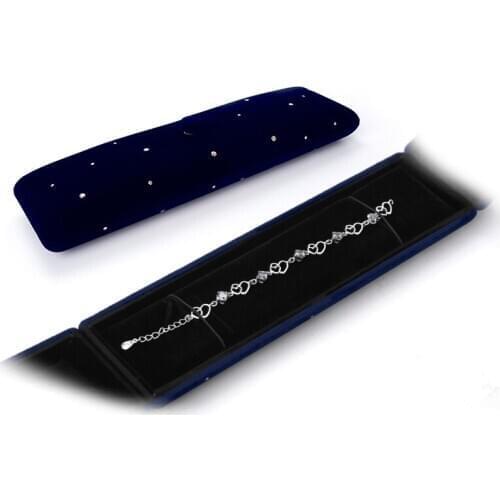 New Dark Blue Velet Long Chain Jewelry Box For Women Earring Wedding Rings Pendents Packaging Storage Gift Case Jewellery Holder