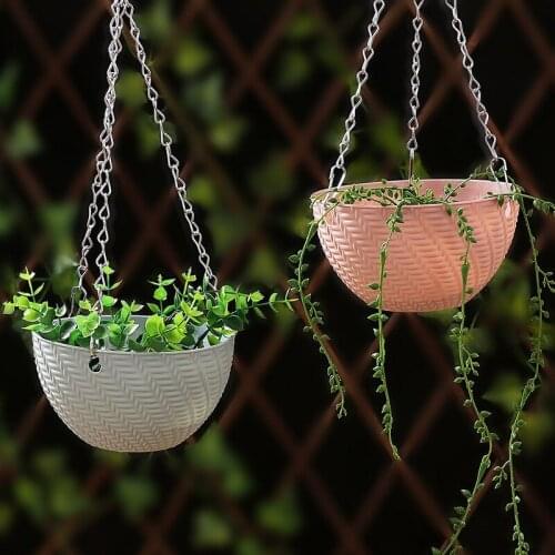 Resin Hanging Plant Pots Basket Plant Hang Plant Flower Pot Hanger Outdoor Garden Hanging Pot Holder Basket for Wall Decoration