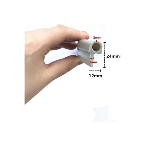 Solid Silicone Rubber Strip Seal Strip 12x24mm 1m Gray