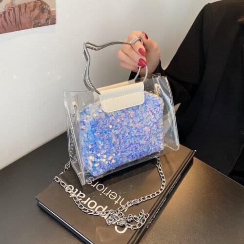 PVC Tote Crossbody Bags For Women Vintage Solid Chain Shoulder Messenger Small Bag Lady Purses And Handbags 2021 Sac A Main 50