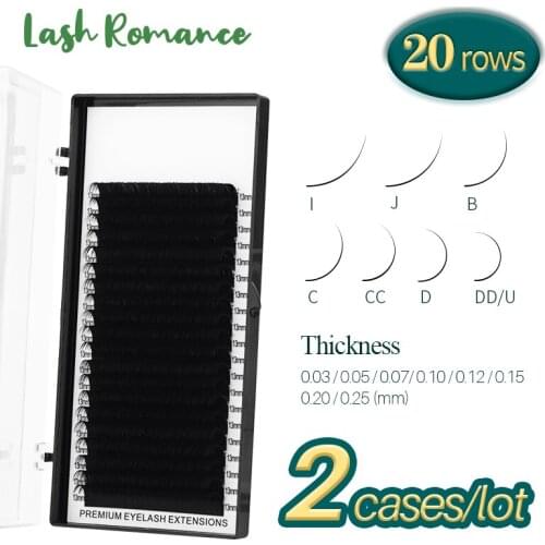 LASH ROMANCE Fast Ship 20 rows/case premium natural synthetic mink individual eyelash extension makeup maquiagem cilios