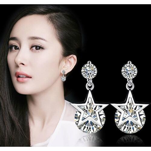 925 Sterling Silver Pentagram Geometric Stud Earrings For Women 925 Earing Fashion Jewelry Earrings
