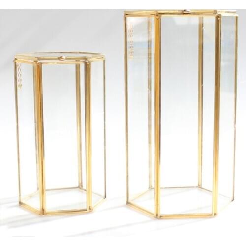 Mordern Hexagon Clear Glass Geometric Terrarium Succulent Planter Tealight Jewelry Box Tabletop Decor Wedding Favors