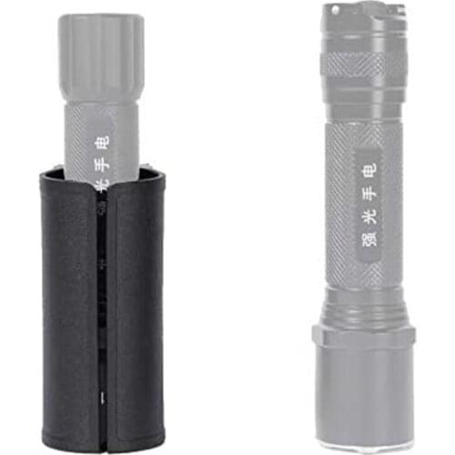 Tactical Hunting Flashlight Holster Paintball Miliatry 360 Degree Rotating Polymer Torch Pouch for Duty Belt-Black