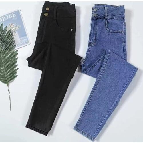 High Waist Jeans Woman Female Leggings Pencil Pants Women Jeans Narrowed Jeans Skinny Jeans Fit High Denim Bottoms Jeanse