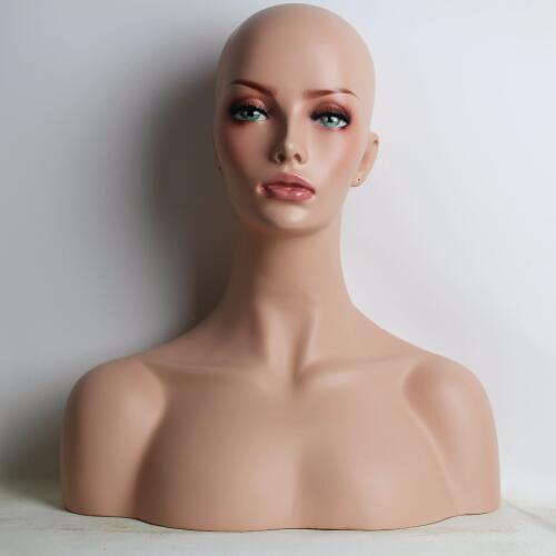 Female Fiberglass Mannequin Dummy Head Bust Sale For Wig Jewelry And Hat Display