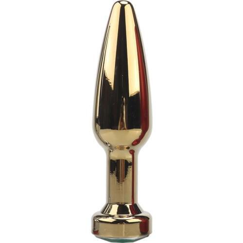 Gold Metal Anal Plug Dildo for Beginner Butt Toy Plug Anal Plated Jeweled Sexy Stopper Anal Masturbation Sex Products for Women