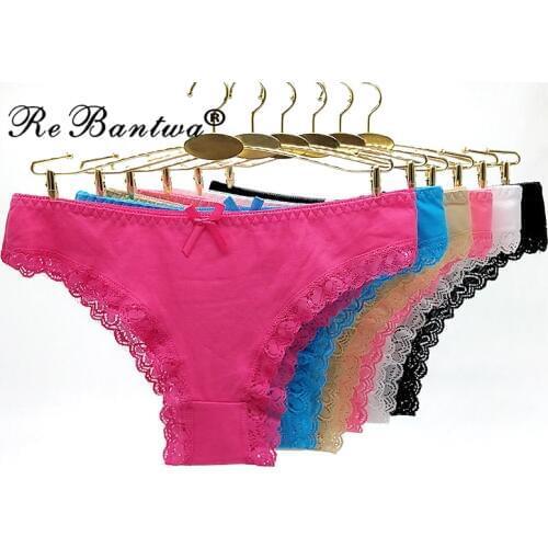 10 Pcs/set Cotton Panties for Women Sexy Lace Transparent Briefs Female Underwear Lady New Lingerie Wholesale Free shipping