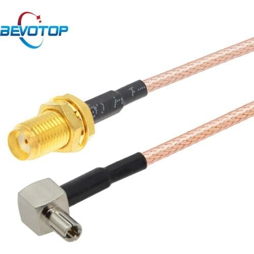 100pcs SMA Female Jack to Right Angle TS9 Male Plug RG316 Pigtail Cable SMA to TS9 Adapter for Huawei e5332 e5776 e5372 3G Modem