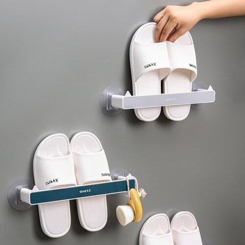 3PC Slippers dustproof storage rack behind the door toilet shoe rack bathroom free punch wall hanging cat ear shoe rack rack