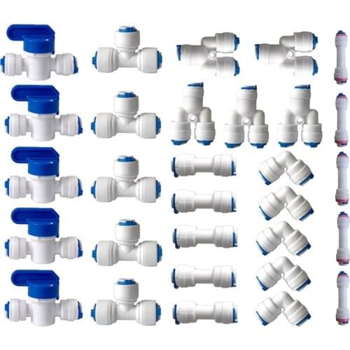 30PCS 1/4" OD Quick Connect Push In to Connect Water Tube Fitting for RO Reverse Osmosis Water Filter Fittings