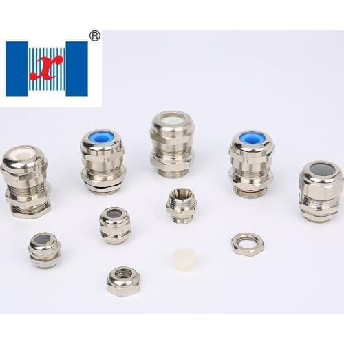 5 PCS PG13.5 8-12mm Metal Silicone Cable Gland IP68 Nickel Plated Brass
