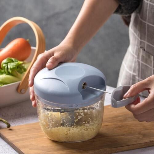 500ml 3 Blades Home Powerful Manual Meat Grinder Food Chopper Mincer Mixer Fruit Vegetable Nuts Shredders Hand Blender