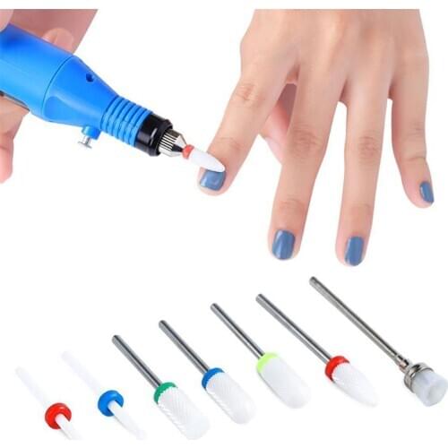 7Pcs Tungsten Steel Ceramics Remove Gel Polish Manicure Pedicure Nail Drill Bits