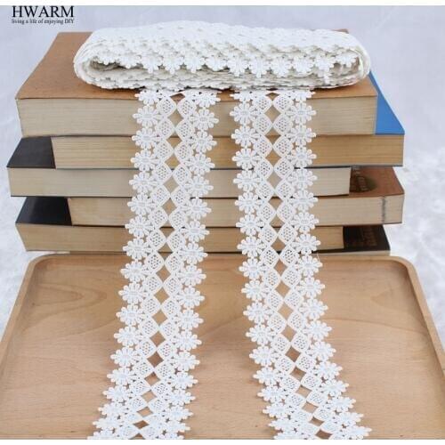 African lace fabric 2019 high quality lace wedding decoration trim DIY 2yard Water-soluble milk silk embroidery lace wide laces