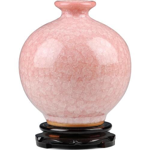 Antique Jingdezhen Porcelain Vase Ice Crack Glaze Ceramic Flower Vase For Home Decoration