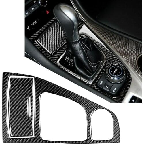 Carbon Fiber ABS Car Gear Console Panel Ashtray Cover Decorative Trim For Infiniti Q50 2015 2016 2017 2018 2019