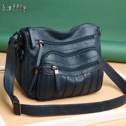 Multiple Pockets Large Capacity Women Bags Luxury Designer Female Leather Shoulder Crossbody Bags For Women 2020 Sac A Main